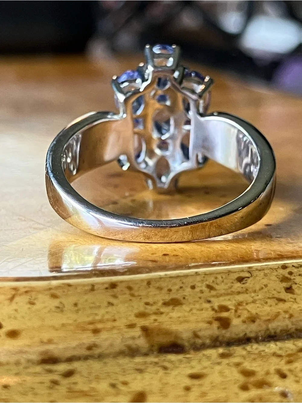 Genuine Tanzanite Sterling Silver Ring Size 6